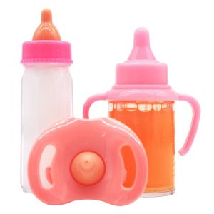 CRUSHES with Pacifier Bibs Magic Milk Juice Bottles fit Newborn Dolls Multistyles Reborn Cute Dolls Accessories High Quality Plastic Nipple Bottle 18inch Doll