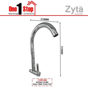🔥ZYTA🔥 SUS304 S/STEEL WALL KITCHEN SINK COLD TAP