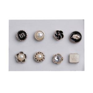 Magnetic Scarf Brooch Magnetic Button Brooch Pearl Pin Brooch Women No Hole Pins Magnet Flower Brooch 8 Pieces Set
