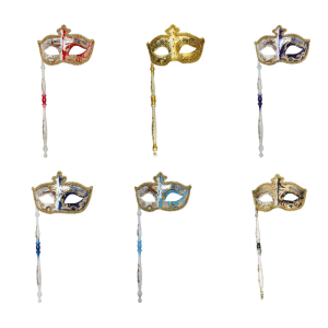 Halloween Mask with Stick Retro Musical Note Masquerade Mask Party Mask Mardi Gras Mask Venetians Mask for Carnivals