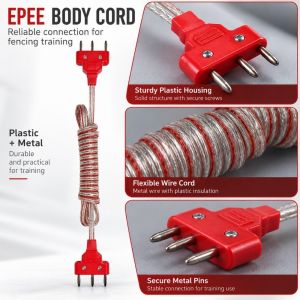 SQMETR 18m Dây thân kiếm foil Nhiều phong cách Tổng quan Và Dây Cơ Thể Phụ kiện hàng rào chống vỡ Dành cho tấm chắn