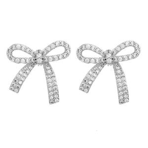 Elegant Bowknot Stud Earrings for Women Girls Temperament Piercing Earrings Fashion Simple Punk Earring Ear Stud