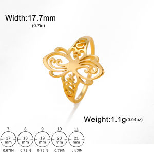 SKYRIM Butterfly Pattern Ring Titanium Stainless Steel Ring Fashion Trendy Jewelry for Men Women