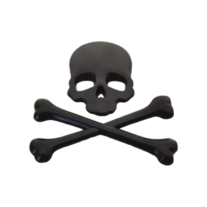 3D Raised Skull Design Metal Motorcycle Sticker Easy Installation Decal Decoration For Vehicles Bikes