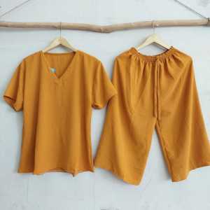 LD 110.120.130.XL.XXL.XXXL ONE SET CRINKLE AIRFLOW/SETELAN MAMA ROSSA/PIYAMA WANITA/BAJU WANITA DEWASA/SETELAN