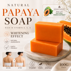 [Direct Kilang] Whitening Papaya Whitening Soap 125g per piece/ Viral Soap/ Natural Papaya Extract Soap/ Papaya Bar Soap / Vitamin E Soap /  OEM Soap /Wholesale