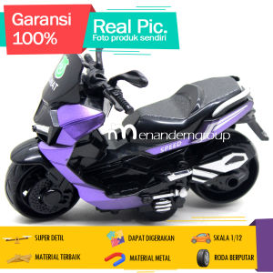 Diecast Miniatur Mainan Sepeda Motor Scooter NMax Metal Inersia