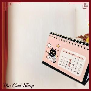 [The Cici Shop] 2026 Year Of The Horse Mini Calendars Creative Desk Portable Travel Calendars Cute Cat Pattern Calendar Desktop Decor Ornaments
