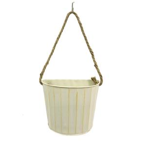 Decorative Iron Wall Flower Bucket Corrosion Resistant Outdoor Hanging Planter Wall Mounted Flower Pot for Gardening
