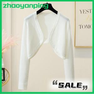 zhaoyanping Women Shrugs Solid Elegant Breathable Leisure Cardigans Korean Style All-match Shawl Tops