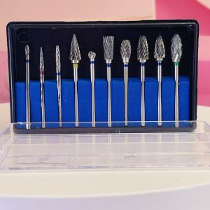 HP Tungsten Dental Carbide Burs Cutter Nail Carbide Drill Bits for Dental Polisher and Nail Polishing Tools 2.35mm 10Pcs/Set