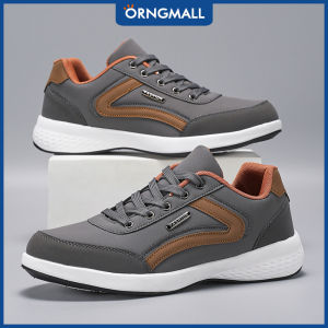 ORNGMALL รองเท้าผ้าใบลำลองผู้ชาย-ข้อต่ำเทียมสไตล์วินเทจที่มีรูปแบบทางเรขาคณิตพื้นรองเท้า EVA พื้นรองเท้าผ้านิ้วเท้าทรงกลมลูกไม้ขึ้นสำหรับทุกฤดูกาลขนาดพิเศษ40-48