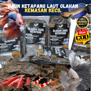 DAUN KETAPANG LAUT OLAHAN FERMENTASI KEMASAN KECIL UNTUK IKAN CUPANG CHANA PREMIUM