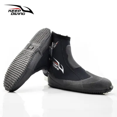 KEEP DIVING 5mm Neoprene Diving Boots Water Shoes Anti-slip Anti-cold Quick Drying High Upper Warm Fins Spearfishing Shoes for Diving Surfing Drifting