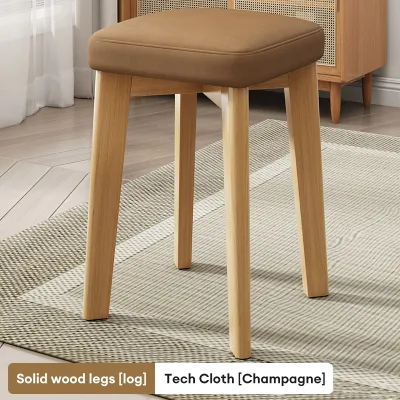 【In Stock-ships within 24H】Solid Wood Stool Solid Wood Stool with Soft Cushions Modern Nordic Style Dressing Chair Shoe Changing Stool & Stackable Storage Bench (BE WOOD by katilo)軟包實木凳