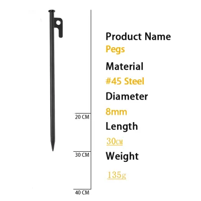 Camping Tent Nail Pegs - Heavy Duty Steel Stakes for Canopy and Tent Accessories Pegs for tent(20/30/40CM)