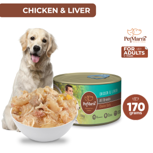 PetMarra Choice Cuts Adult Dog Wet Food Can Chicken and Liver Flavor 170g - PetMate cans pet dogs pets foods all breeds