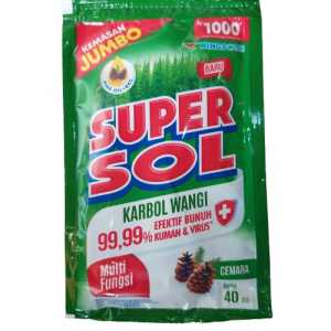 Harga 3 Renceng SUPERSOL 3 Renceng isi 18 sachet  kemasan 1000 Karbol Wangi 40 ML