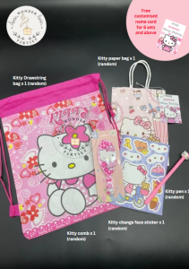 (Ready stock from Sleangor) Wonderparties hHello Kitty Girls Kids Birthday Party Gift Set/Souvenir/customized name card/Pek hadiah budak hari jadi 主题式儿童生日伴手礼🎂🎁