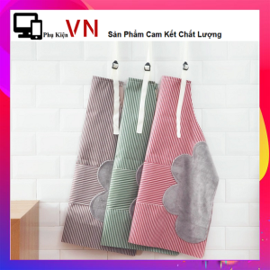 Tạp Dề Sọc Kẻ Chống Thấm Nước Có Lau Tay - Tạp dề nấu ăn