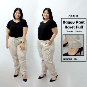 celana jumbo karet full / celana bigsize / baggy pants jumbo / celana kerja / celana formal wanita