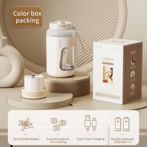 [SG Local]Portable 10 Blade Juicer Blender 600ml 2 Cups Mini Wireless Fruit Juicer USB Rechargeable Noiseless Juicer