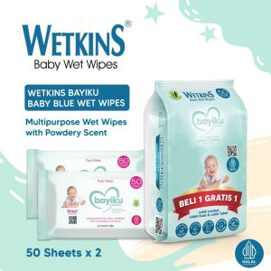 𝗝𝗨𝗡𝗞𝗜𝗘 𝗠𝗔𝗞𝗘𝗨𝗣 Wetkins Baby Wet Wipes Pure Water Tisu Basah Bayi Buy 1 Get 1