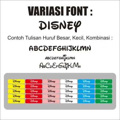 SP139 Sticker Nama Label Printing Isi 60 Pcs Untuk di Kain / Kaos Sablon Setrika Gratis Custom Nama - Label DTF bisa ditempel - Isi Lebih Banyak - Varian Huruf Lebih Banyak