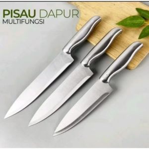Chef Knife Pisau Dapur Profesional Stainless Steel Super Tajam Triple Riveted
