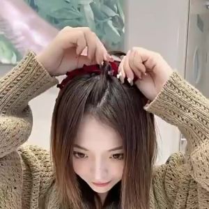 Vintage Velvet Forehead Braided Hair Hoop Headband Headwear Woman Korean Headband With Clip Headwear Fashion Accessories