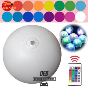 [UEB Mall] Outdoor LED Garden Ball Remote Control Inflatable Pool LED Balloon 16 Colors Swimming Pool Luminous Inflatable Balloon Beach Wedding Party Decoration