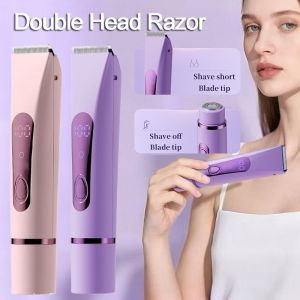 DOWNA Dual Head Electric Shaver 2 in 1 Wet Dry Use Hair Remover Rechargeable Bikini Trimmer Face Body