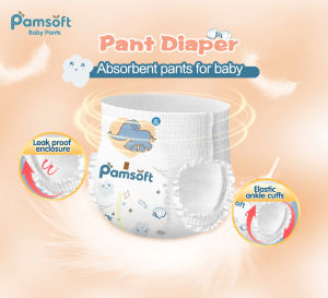 【Pant M 50pcs】PAMSOFT Pull-Up Pants Disposable Diaper for Babies