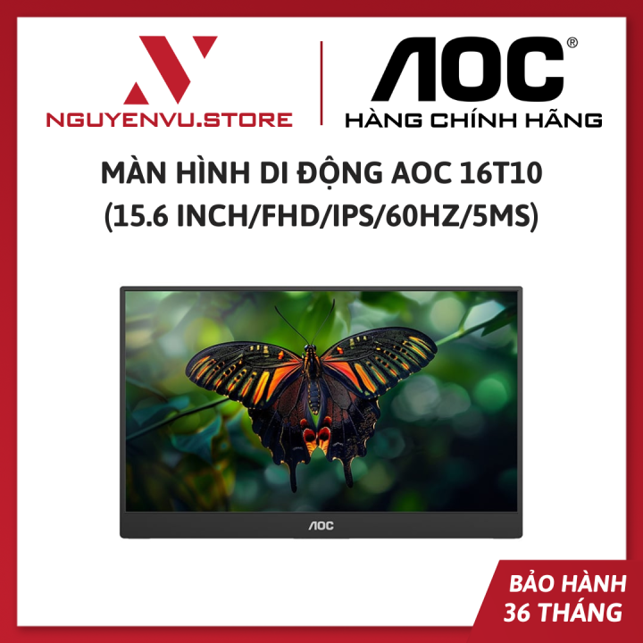 Màn hình di động AOC 16T10 15.6 inch (FHD/IPS/60Hz/5ms) - Hàng chính hãng