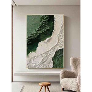 Khổ Lớn Tranh Đơn Canvas/ Tráng gương Trừu tượng Xanh Lá Đen Treo tường Phòng Khách Sạn Decor MELYHOME