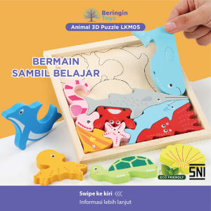 Beringin Toys Mainan Edukasi Balance Puzzle Mainan Puzzle Kayu Hewan Tangram Tetris Mainan Anak