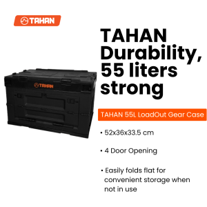 TAHAN 55L Foldable LoadOut Gear Case | Heavy-Duty Camping Storage Box Car Trunk Organizer Outdoor Tool Container