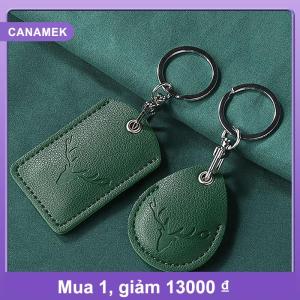 【CANAMEK】 1PC truy cập thẻ trường hợp da chủ thẻ Keychain vòng chìa khóa cửa khóa truy cập thẻ ID trường hợp Keychain truy cập thẻ Túi
