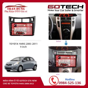 [Tặng phần mềm VIETMAPS1 Bản quyền] Màn hình android Gotech GT6 New.cho xe Yaris 2008-2012kèm mặt dưỡngjack zin theo xe.tích hợp VIETMAP S1 NAVITEL(Ram 2-16GB) Chạy hệ điều hành Android 10.Màn hình cho xemàn hình cho xe.man hinh xe oto