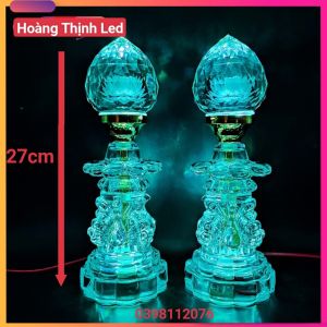 TẶNG ĐÈN NGỦ 49K-1 chiếc đèn thờ pha lê thiên nga đào đổi màu -cao 27 CM tùy chỉnh nhiều chế độ sáng 1 đổi 1 nếu bể vỡ hư hỏng