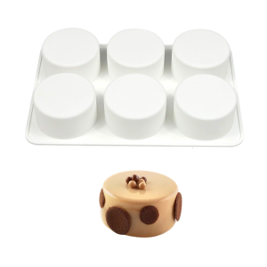 Flexible Silicone Baking Molds 6 Holes Cylinder Shape Chocolate Mold Silicone Texture for Handmade Mousse and Pastries