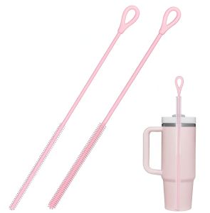2Pcs Silicone Straw Cleaner Brush Set6mm+9mm Extra Long Bendable Crevice Brush Wide Drinking Straws
