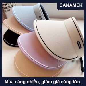 【CANAMEK】 Phụ nữ mới cuộn lên Sun Visor rộng vành mũ Mùa hè có thể gập lại Packable UV bảo vệ rỗng Top ponytail cap cho bãi biển du lịch nắp ca-pô