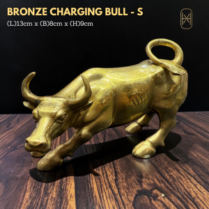Fengshui Wall Street Charging Bull Bronze Copper Brass Good Luck Wealth Success Prosperity Strength