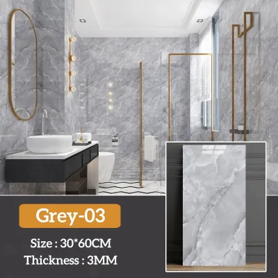 50PCS 30x60cm Marble Vinyl Tile Sticker Wallpaper self-adhesive 3D Waterproof decor wall PVC printed wallpaper or Kitchen and Bathroom Walls