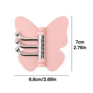 5Pcs Rotating 3 Hook Powerful Sticky Hook / Heavy Duty Butterfly Shape Adhesive Wall Hooks / Waterproof Storage Hanger for Kitchen Bathroom