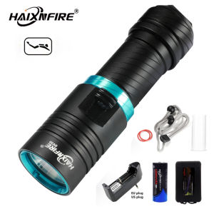 Haixnfire DV30 3000LM XM-L2 LED Diving Flashlight Torch 100M Underwater Waterproof Scuba Lantern