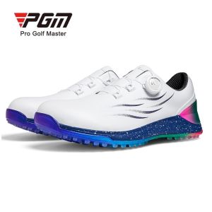 PGM Golf Shoes for Mens Knob Shoelaces Waterproof Men Sport Wear Shoe with Comfortable Cushioned Sole and Anti-side Slip