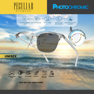 Peculiar KYLE Photochromic Plus Rectangle Frame Computer Eyewear Antiradiation Lenses UV 400 Indoor / Outdoor Eyeglasses Non Graded Lens Eyewear for Women and Men