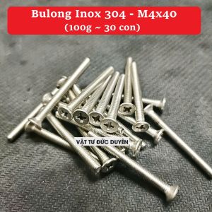 Bulong đầu bằng INOX 304 - M4x40 (100g/ 30 con)